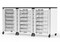 Luxor Modular Classroom Storage Cabinet - 3 side-by-side Modules with 18 Small Bins